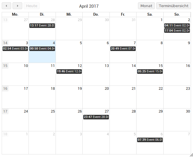 FullCalendar Gadget